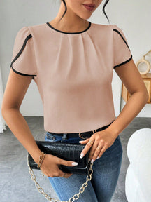 Blusa Feminina Manga Curta Decote Redondo