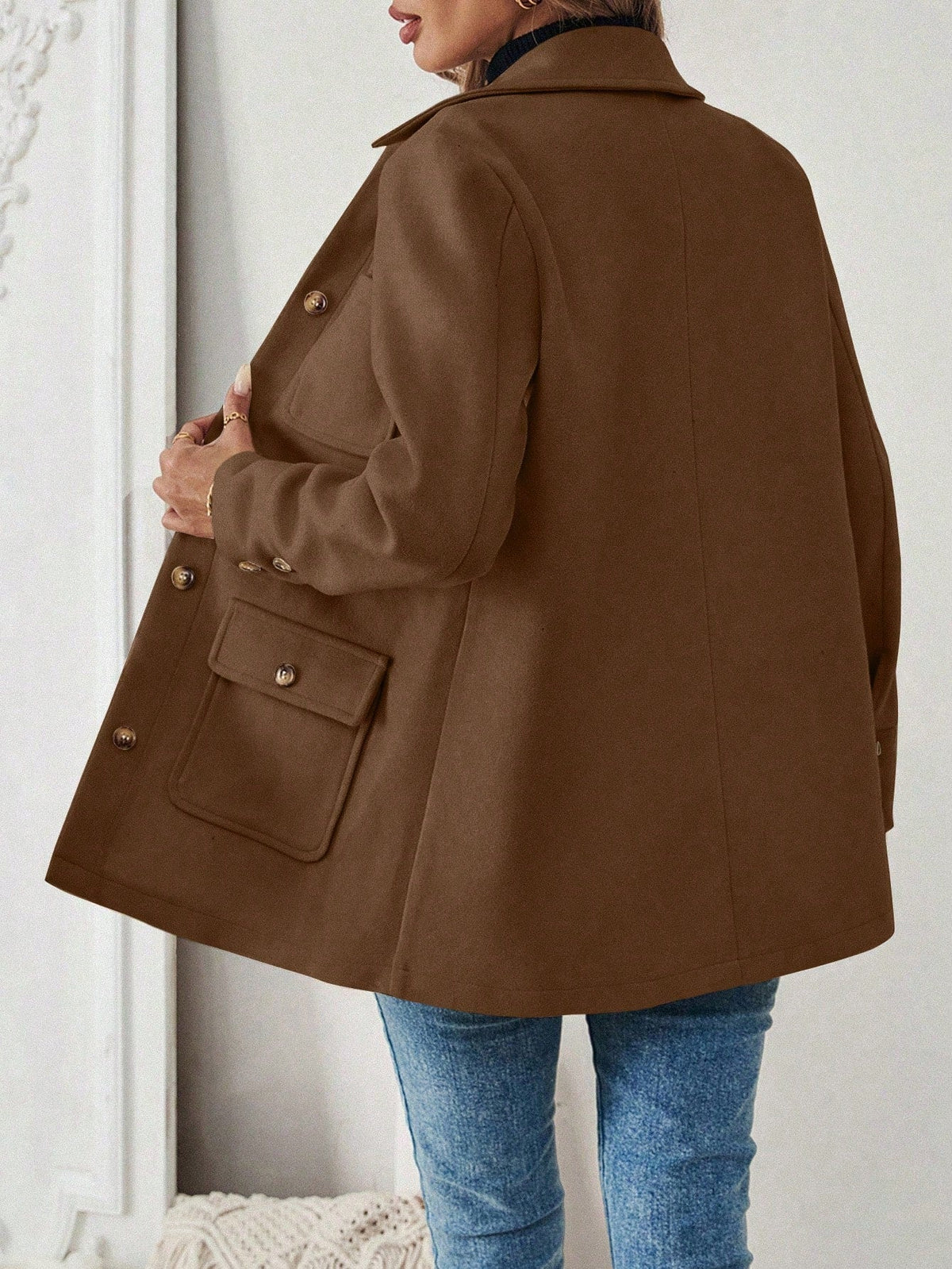 Casaco de Inverno Feminino de Soft com Bolso