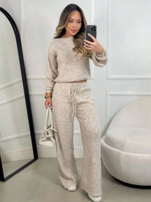 Conjunto de Tricô Mousse Feminino Inverno