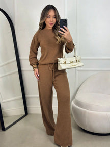 Conjunto de Tricô Mousse Feminino Inverno